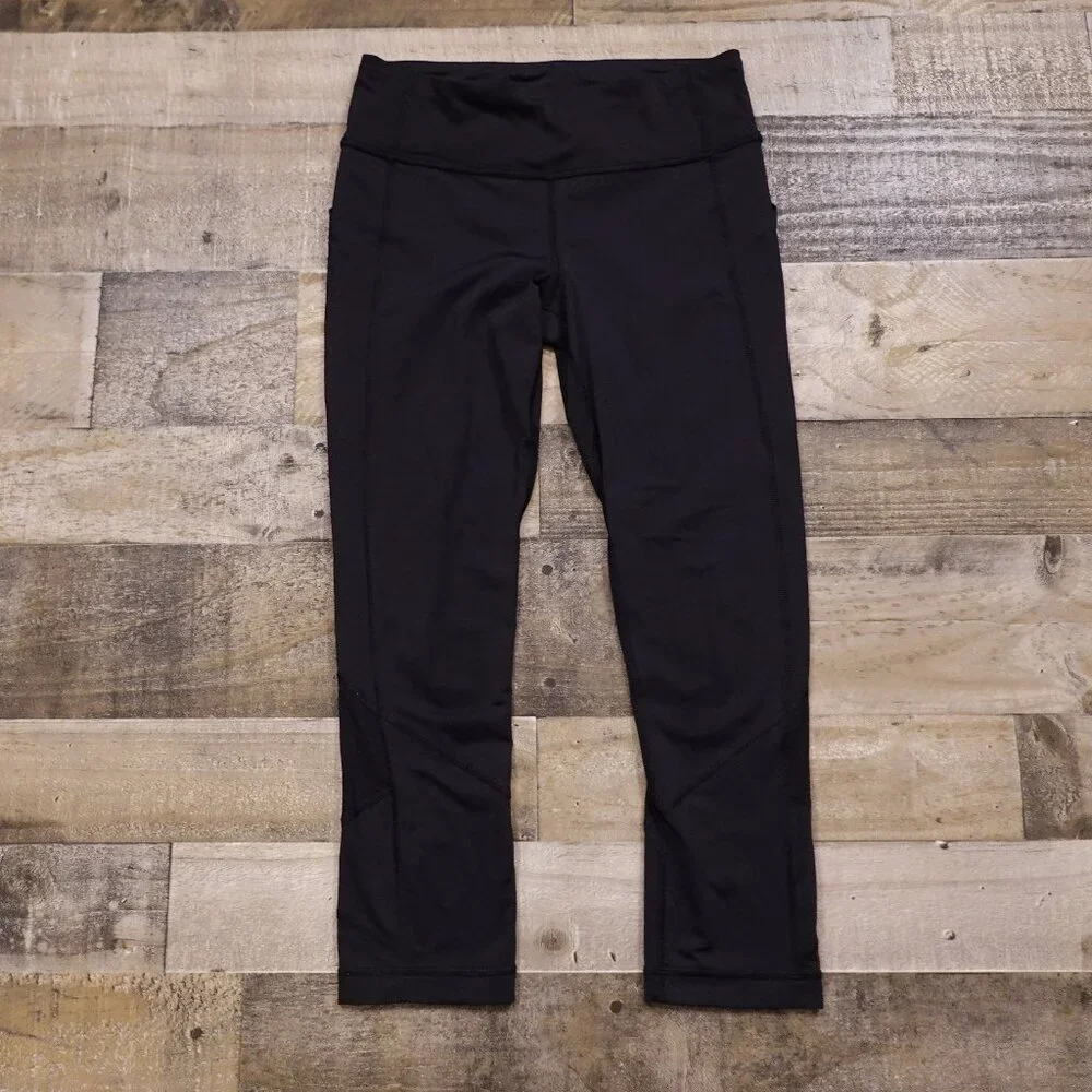 Lululemon Pace rival crop leggings women's 6 black‎